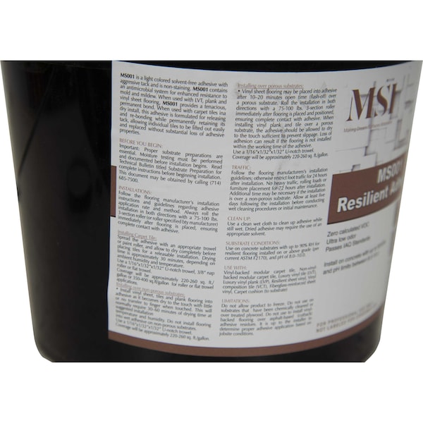 1 Gal. Universal Pressure Sensitive Luxury Vinyl Adhesive (Approximately 220-260 Sq. Ft./Gal)